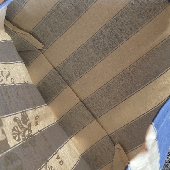 Sezane canvas bag tote shopper Bonjour white blue new - Picture 3 of 5